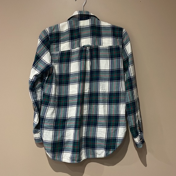 American eagle outfitters button down plaid boyfriend fit top size Small - Picture 2 of 8